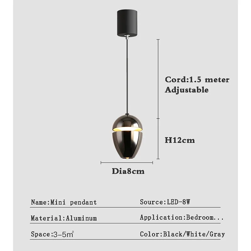 Lamp Nordic Minimalist Modern Bedside Pendant Light Fixtures , Single-Light Ceiling Light Fixture For Bedroom, Kitchen, Entryway - Image 6