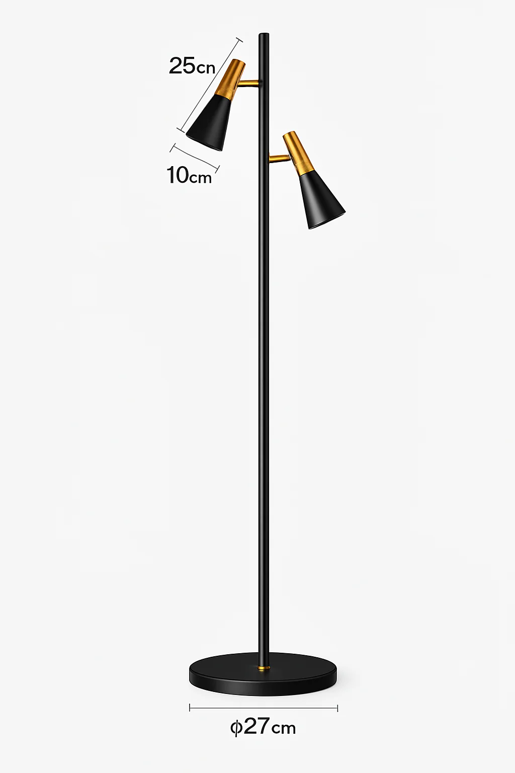 lampadaire à double led doré style vintage en marbre - Image 7
