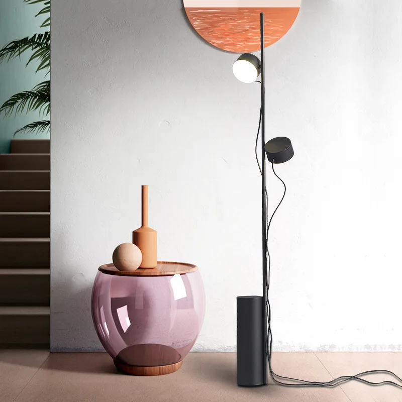 Lampadaire design nordique créatif noir lampadaire simple lampe d'angle étude chevet décoration salon lampe de lecture - Image 5