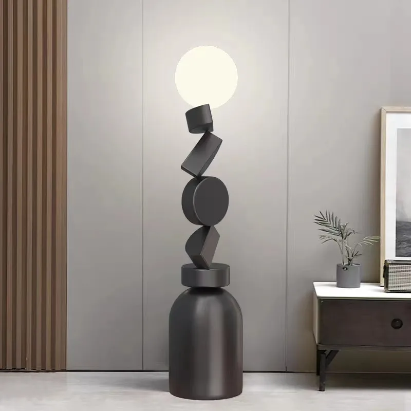 lampadaire design rond en verre pour décoration moderne - Image 3