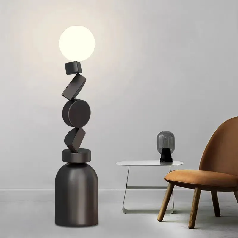 lampadaire design rond en verre pour décoration moderne - Image 4