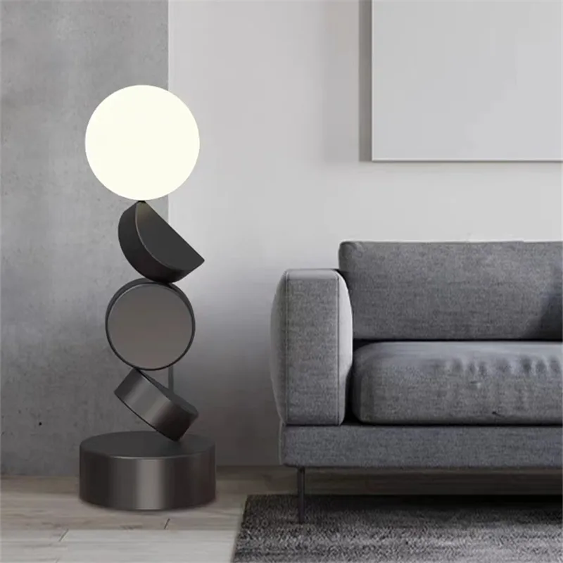 lampadaire design rond en verre pour décoration moderne - Image 5