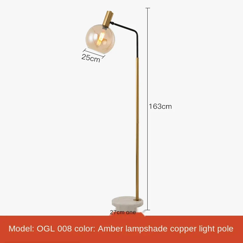 lampadaire doré et noir en métal et verre élégant - Image 7