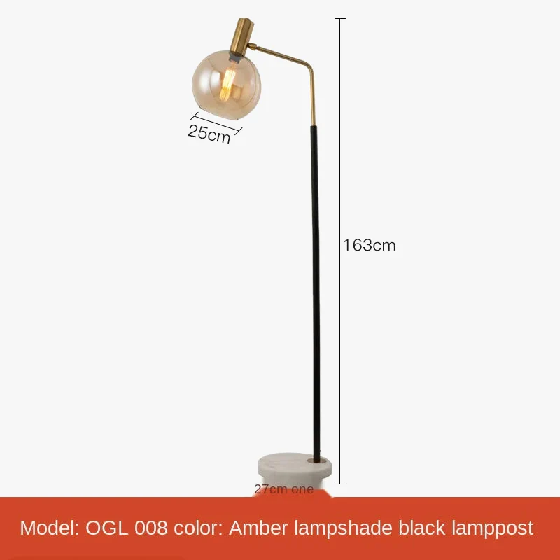 lampadaire doré et noir en métal et verre élégant - Image 8