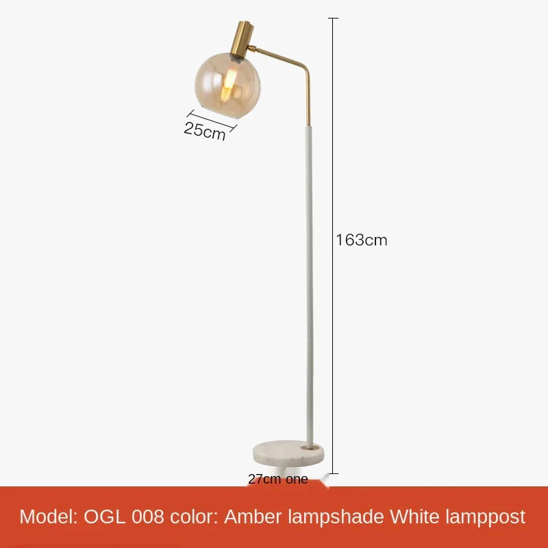 lampadaire doré et noir en métal et verre élégant - Image 9