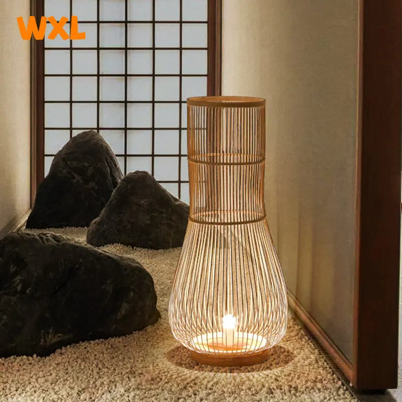 lampadaire en bambou asiatique style zen rustique décoratif - Image 3