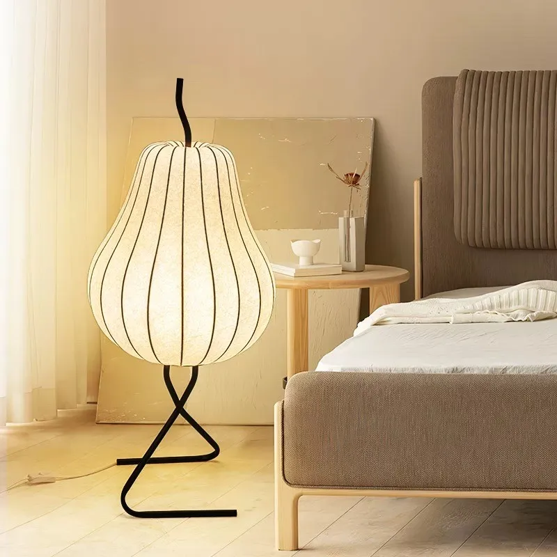 lampadaire en soie japonaise design wabi sabi pour décoration intérieure créative - Image 2