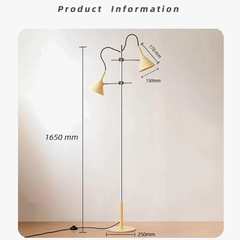lampadaire led à deux têtes pour éclairage d ambiance intérieur décoratif - Image 6