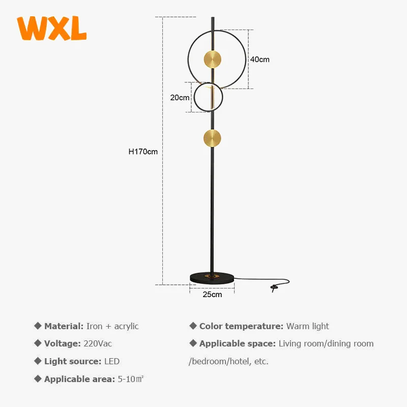lampadaire led art déco moderne en métal pour intérieur décoratif - Image 6