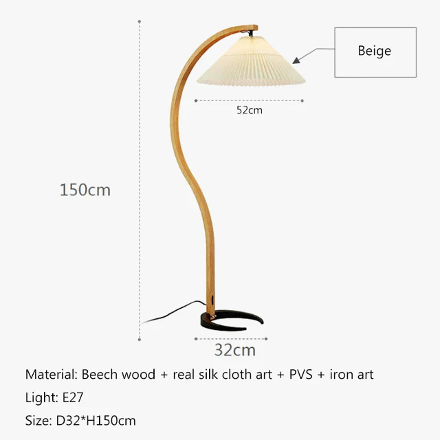 Lampadaire LED en bois massif au design nordique moderne - Image 8