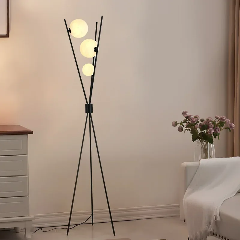 lampadaire led moderne boule de verre trépied lampe décorative - Image 4