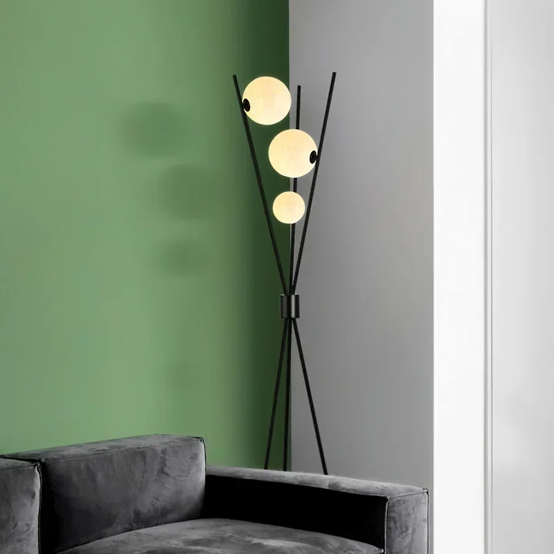 lampadaire led moderne boule de verre trépied lampe décorative - Image 5