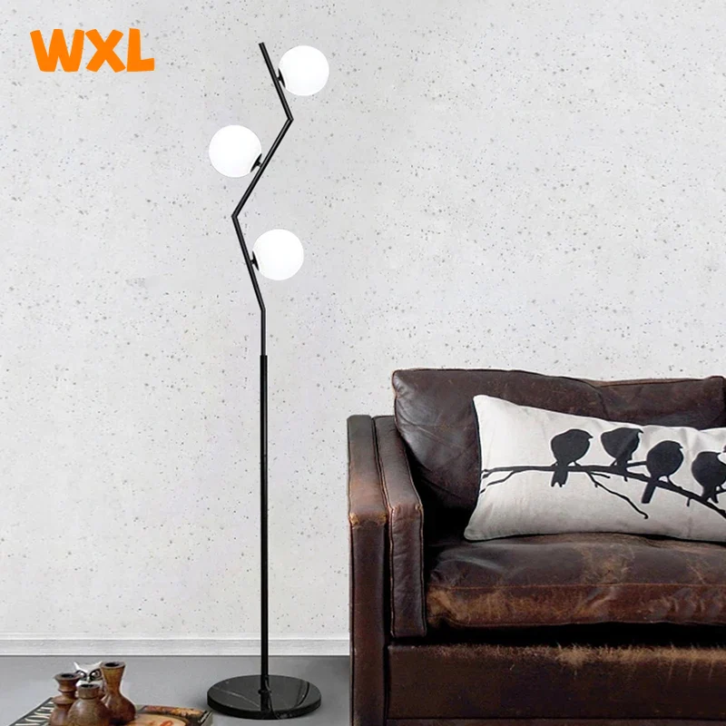 lampadaire led moderne en fer et verre nordique pour décoration intérieure - Image 5