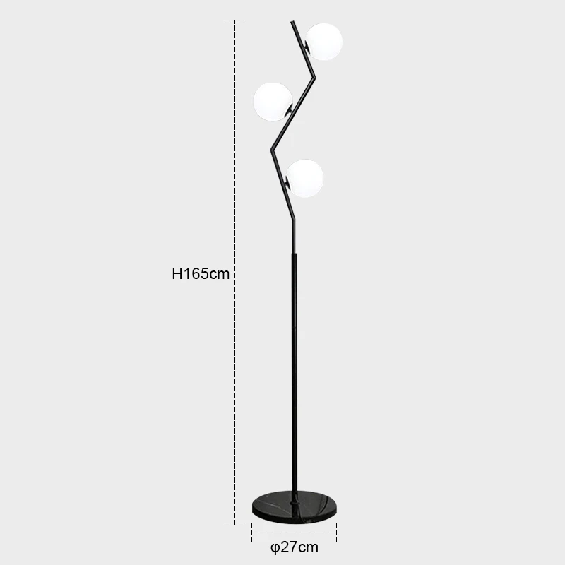 lampadaire led moderne en fer et verre nordique pour décoration intérieure - Image 8