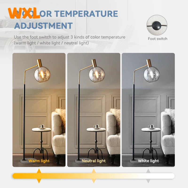 lampadaire led moderne en marbre avec éclairage réglable - Image 5