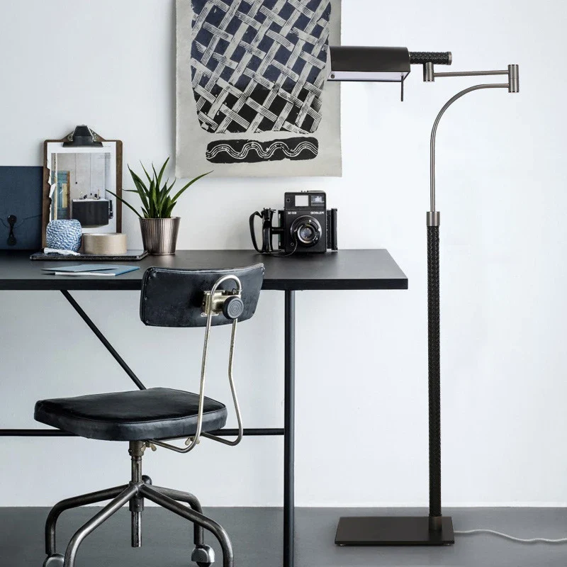 Lampadaire Led post-moderne en cuir de Style américain - Image 2