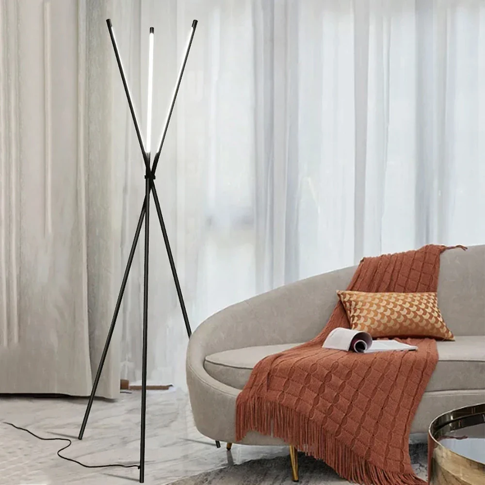lampadaire led trépied style nordique pour lecture et intérieur - Image 3