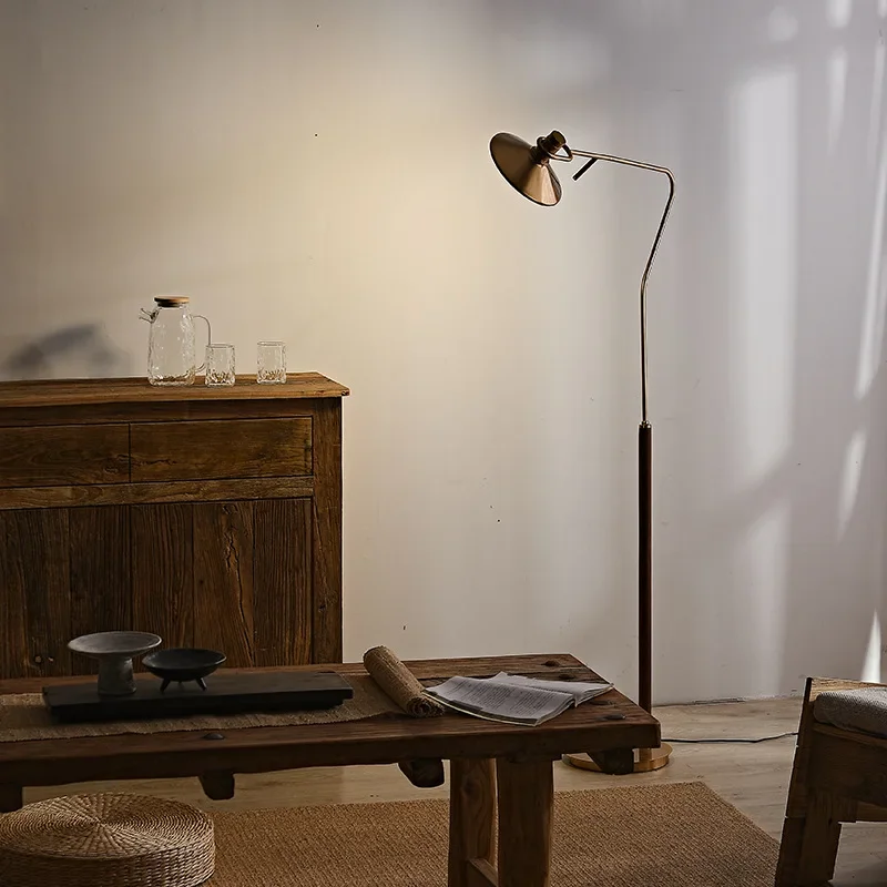 lampadaire moderne en bois massif pour décoration rétro à LED - Image 3