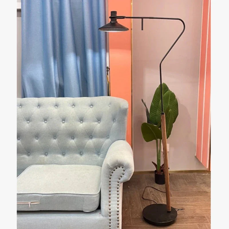 lampadaire moderne en bois massif pour décoration rétro à LED - Image 5