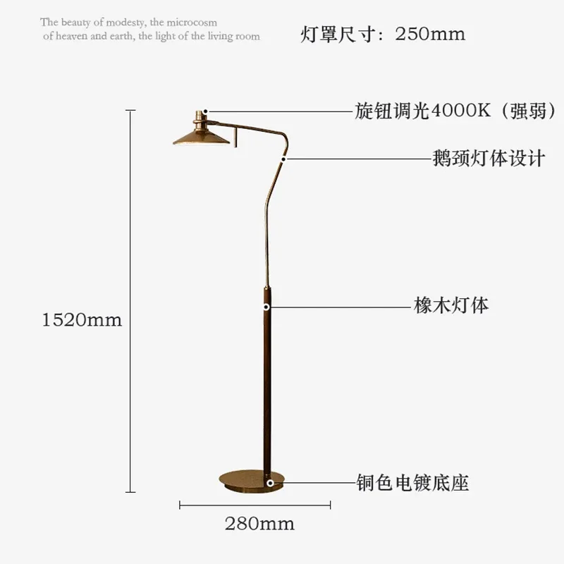 lampadaire moderne en bois massif pour décoration rétro à LED - Image 6