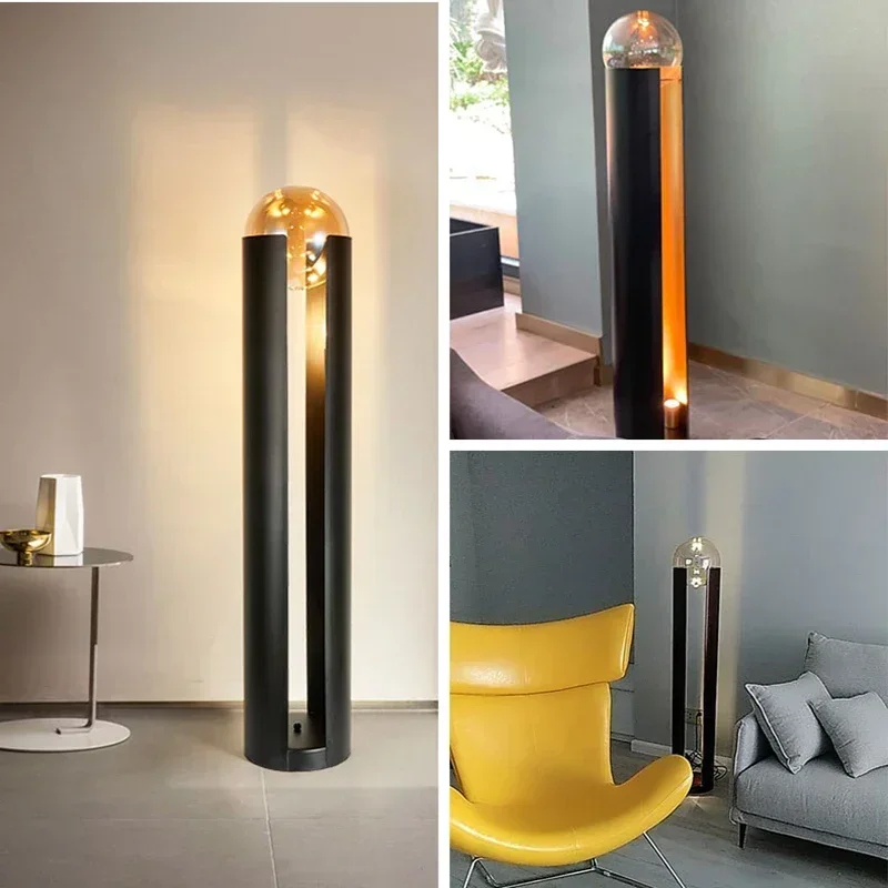 lampadaire moderne en fer et verre avec lumière led décorative - Image 4