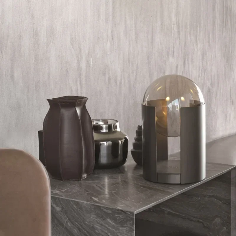 lampadaire moderne en fer et verre avec lumière led décorative - Image 9