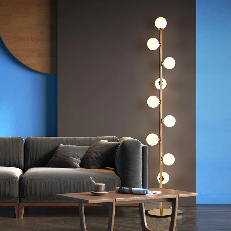 lampadaire moderne en verre doré pour décoration intérieure nordique - Image 2
