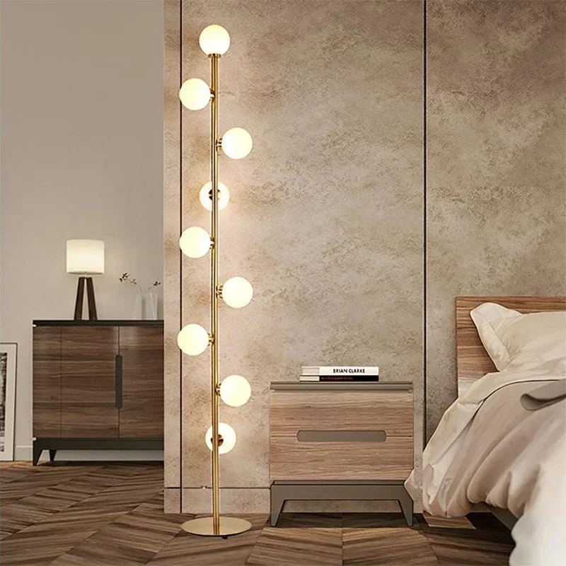 lampadaire moderne en verre doré pour décoration intérieure nordique - Image 3