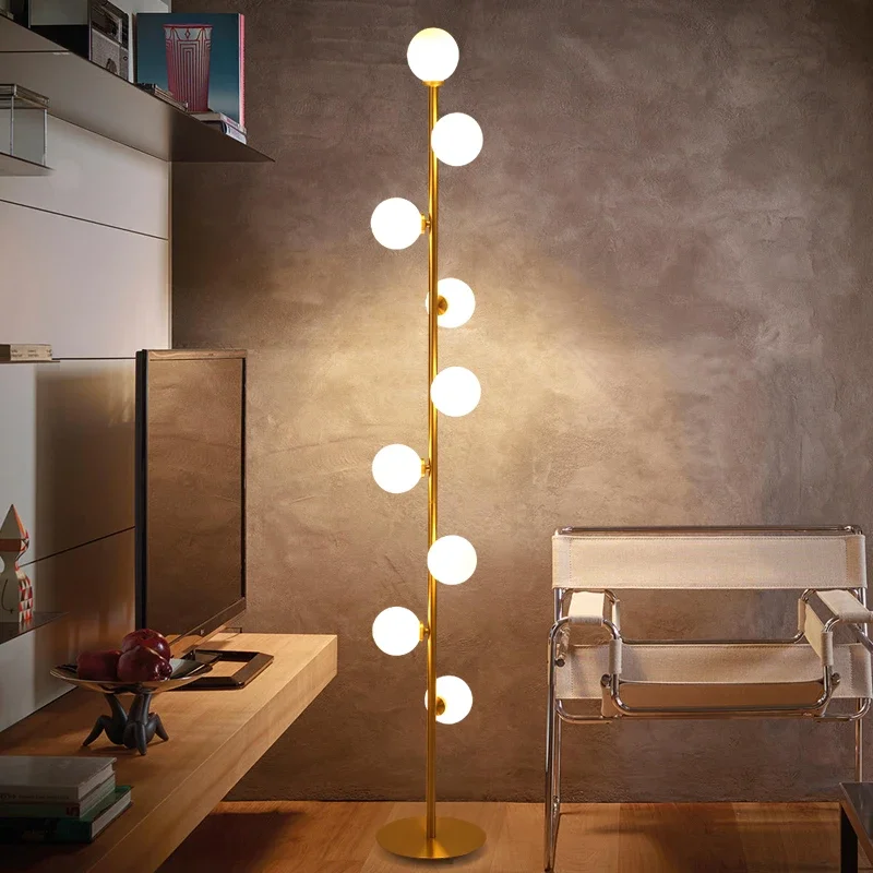 lampadaire moderne en verre doré pour décoration intérieure nordique - Image 4