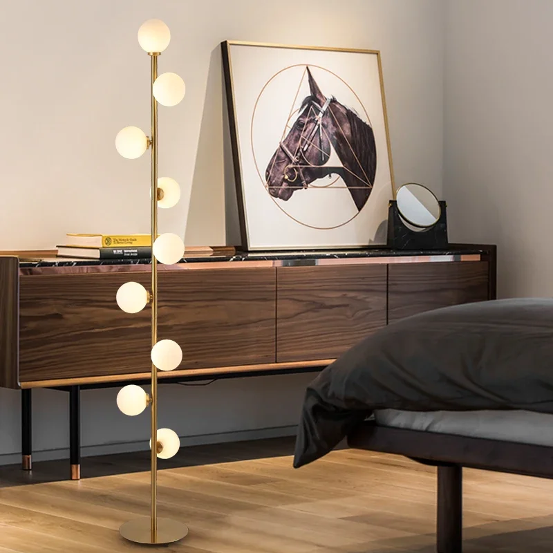 lampadaire moderne en verre doré pour décoration intérieure nordique - Image 5