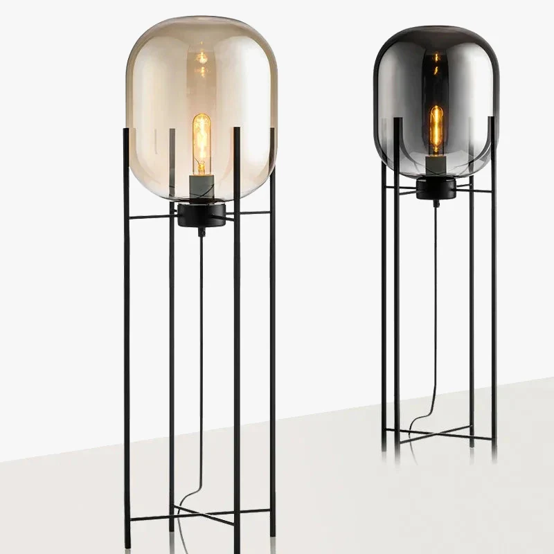 lampadaire moderne nordique en fer et verre pour décoration maison