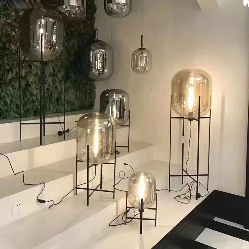 lampadaire moderne nordique en fer et verre pour décoration maison - Image 2