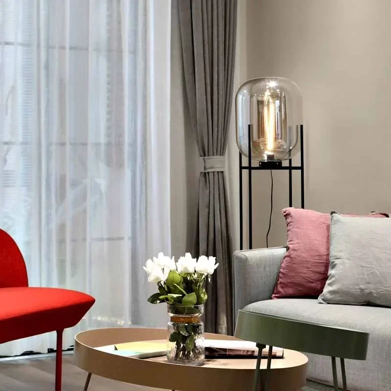 lampadaire moderne nordique en fer et verre pour décoration maison - Image 4