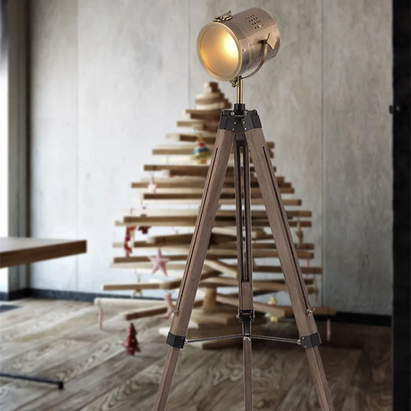 lampadaire nordique LED en bois massif pour intérieur moderne - Image 3