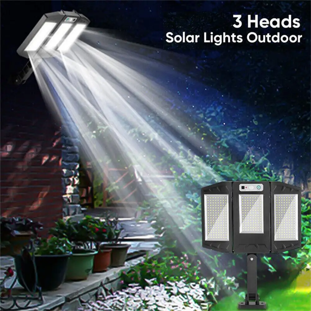 lampadaire solaire 384 led étanche avec capteur et télécommande - Image 2