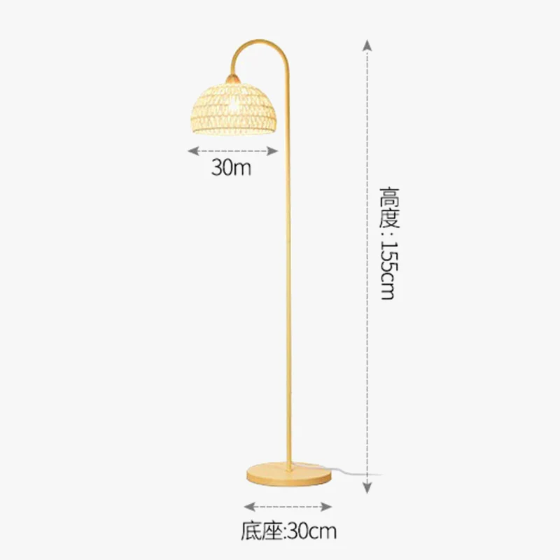 lampadaire vintage en rotin pour éclairage intérieur ambiance - Image 7