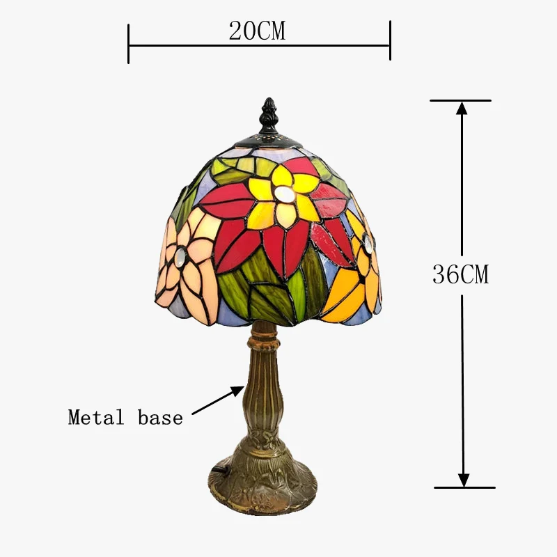 lampe à poser design scandinave vitrail antique en métal - Image 4