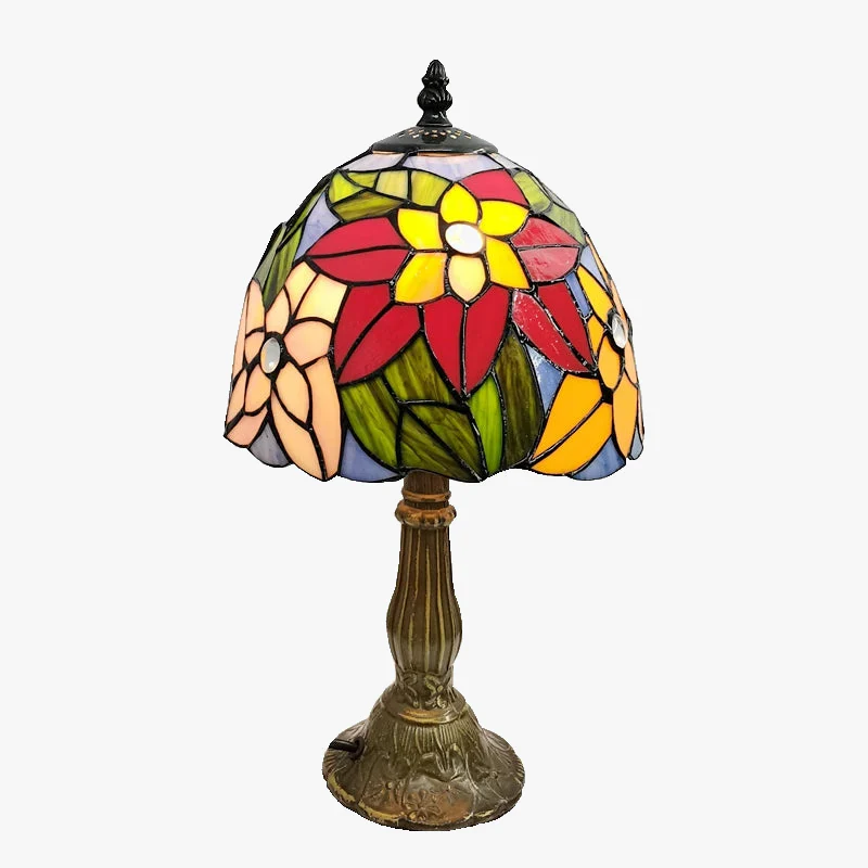 lampe à poser design scandinave vitrail antique en métal - Image 5