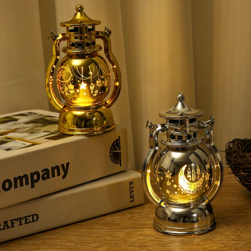 lampe à poser eid mubarak lanterne portable rétro pour décoration festive - Image 3