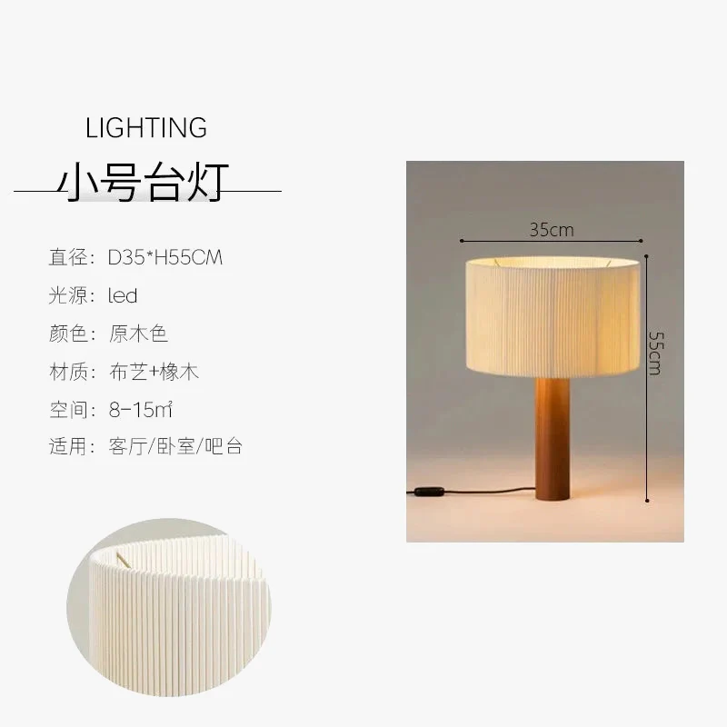 lampe à poser en bois massif style wabi sabi minimaliste - Image 8