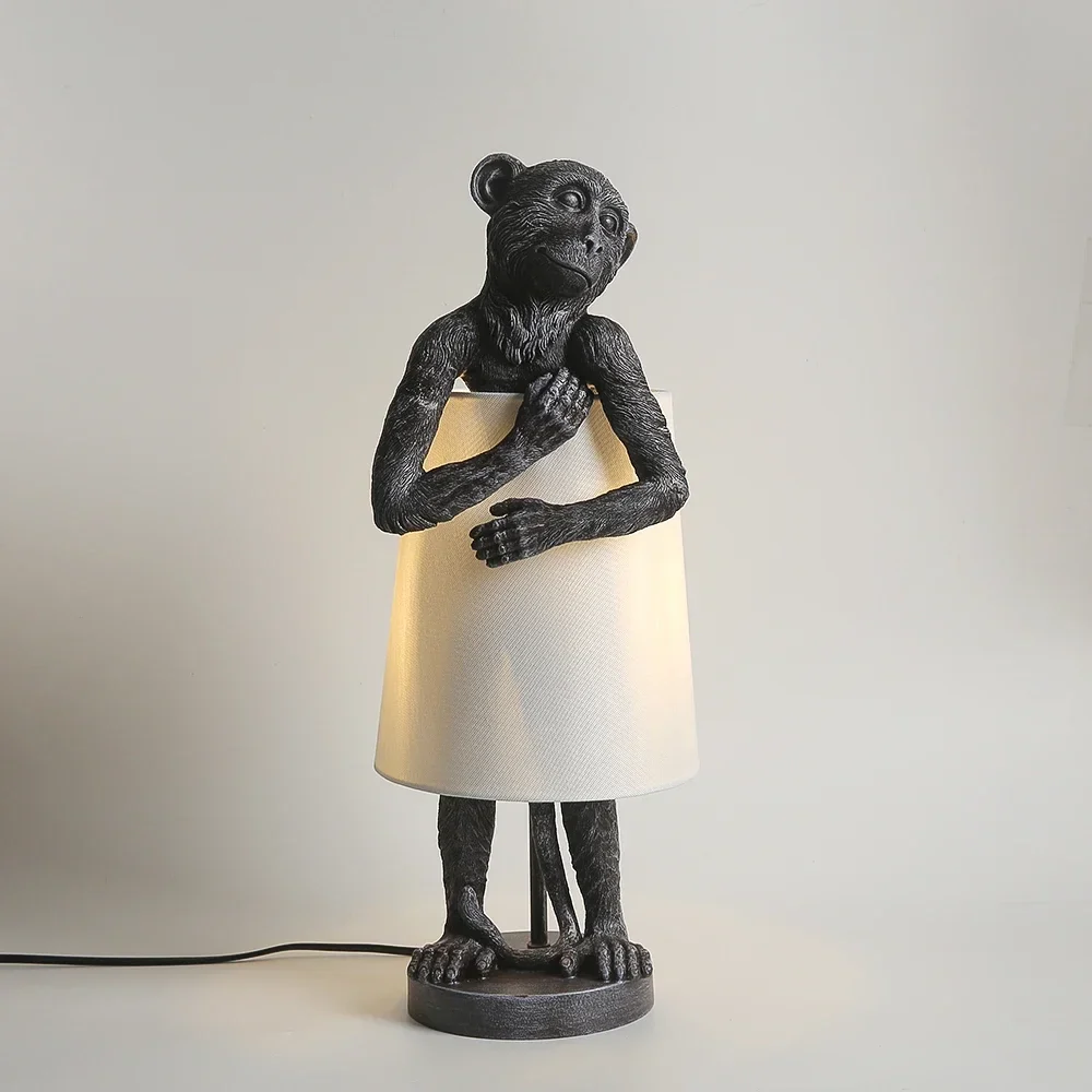lampe à poser en résine design singe rétro pour éclairage décoratif - Image 2
