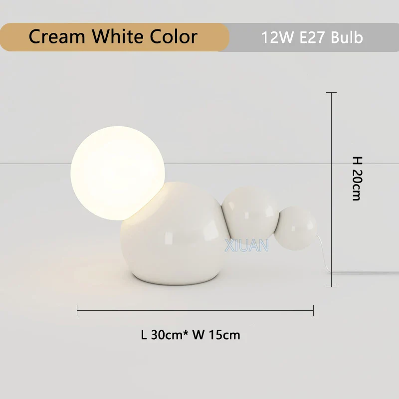 lampe à poser nordique en verre ronde pour nuit mignonne - Image 8