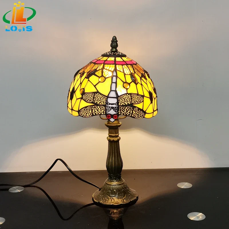 lampe à poser tiffany émaillée pour enfants antique en métal - Image 2