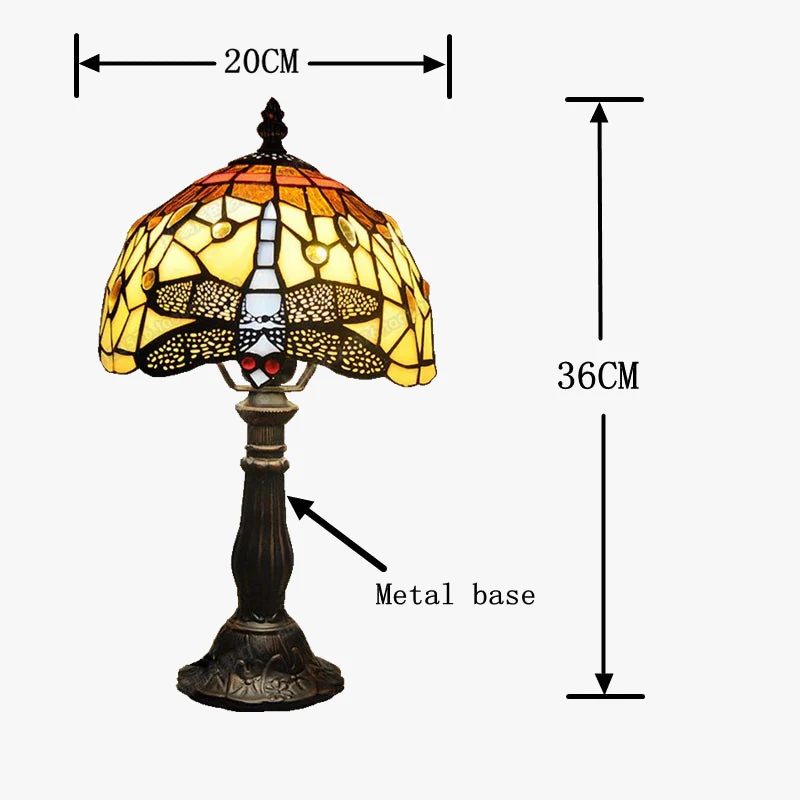 lampe à poser tiffany émaillée pour enfants antique en métal - Image 4