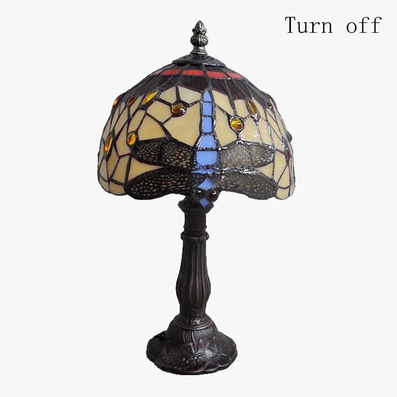 lampe à poser tiffany émaillée pour enfants antique en métal - Image 5