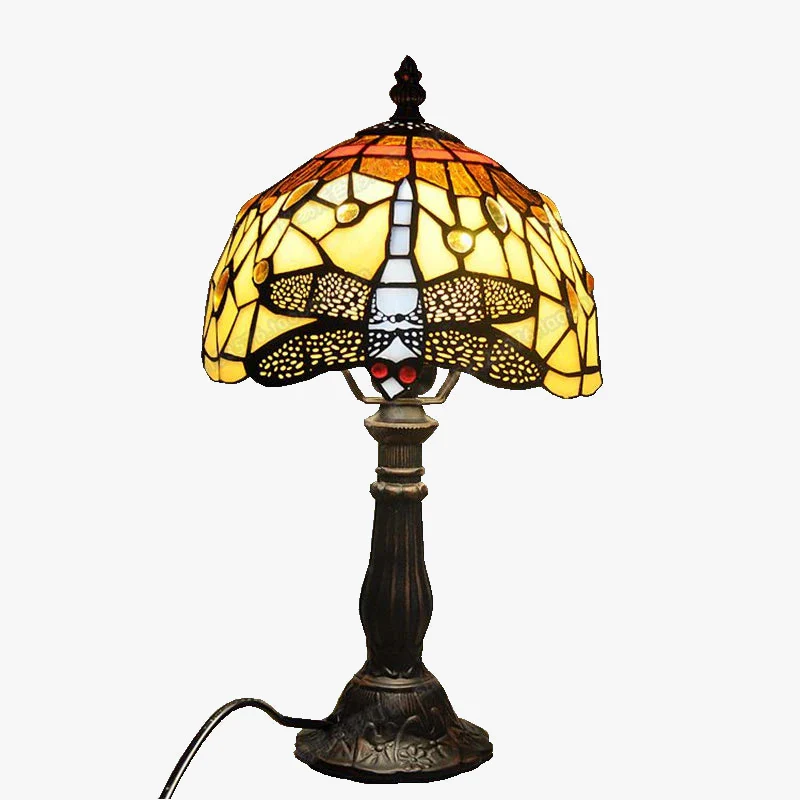 lampe à poser tiffany émaillée pour enfants antique en métal - Image 6