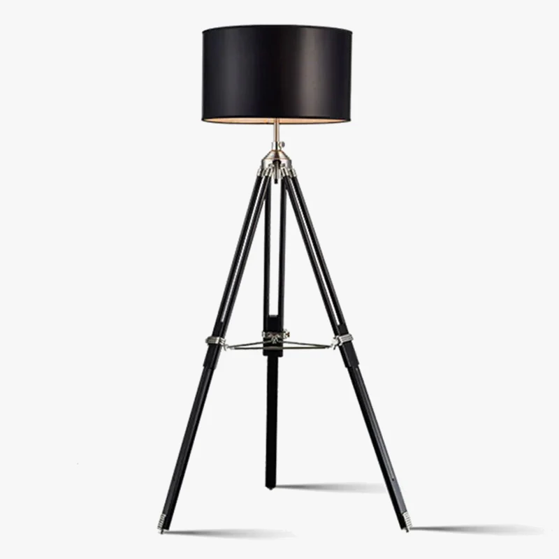 lampe à poser trépied en bois style industriel moderne - Image 5