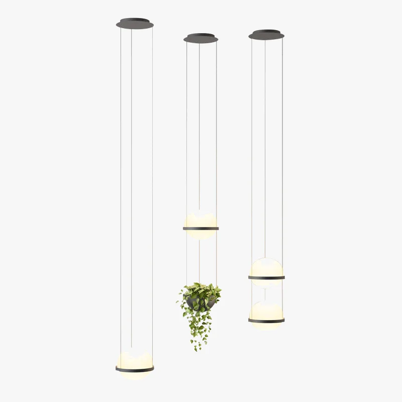 suspension style industriel avec petite plante verte - Image 5