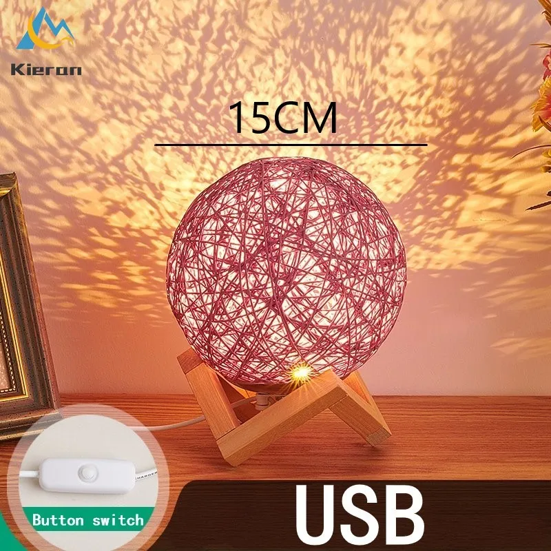 Lampe bois massif LED boule - Image 6