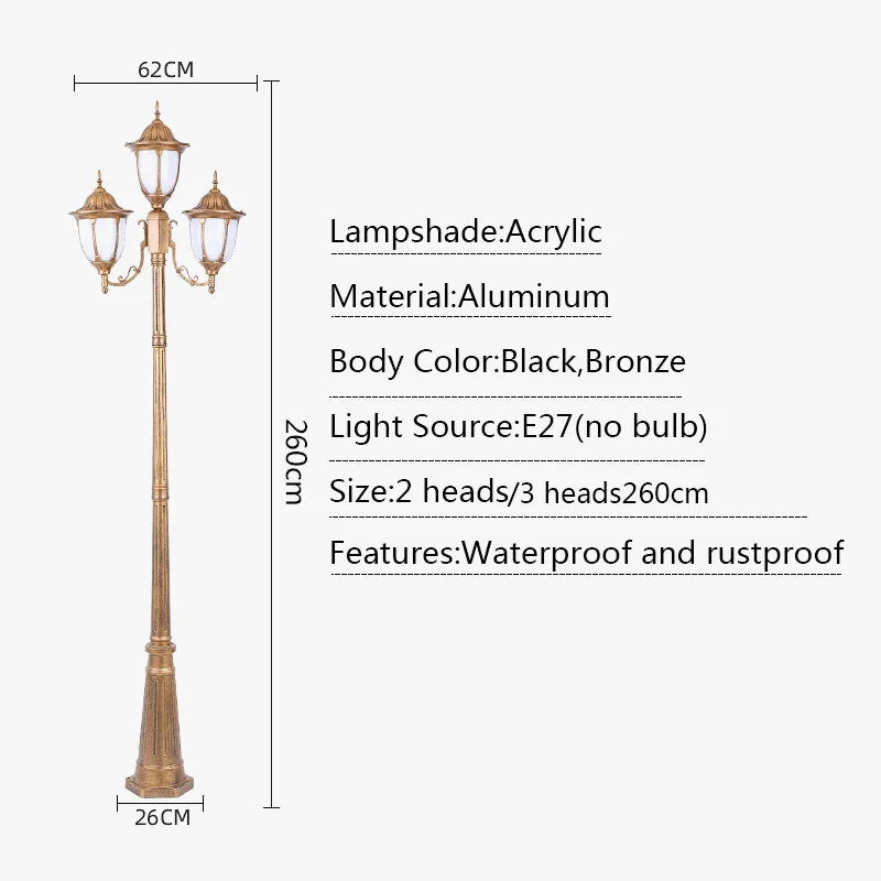lampe d'extérieur rétro européenne pour jardin et parc - Image 5